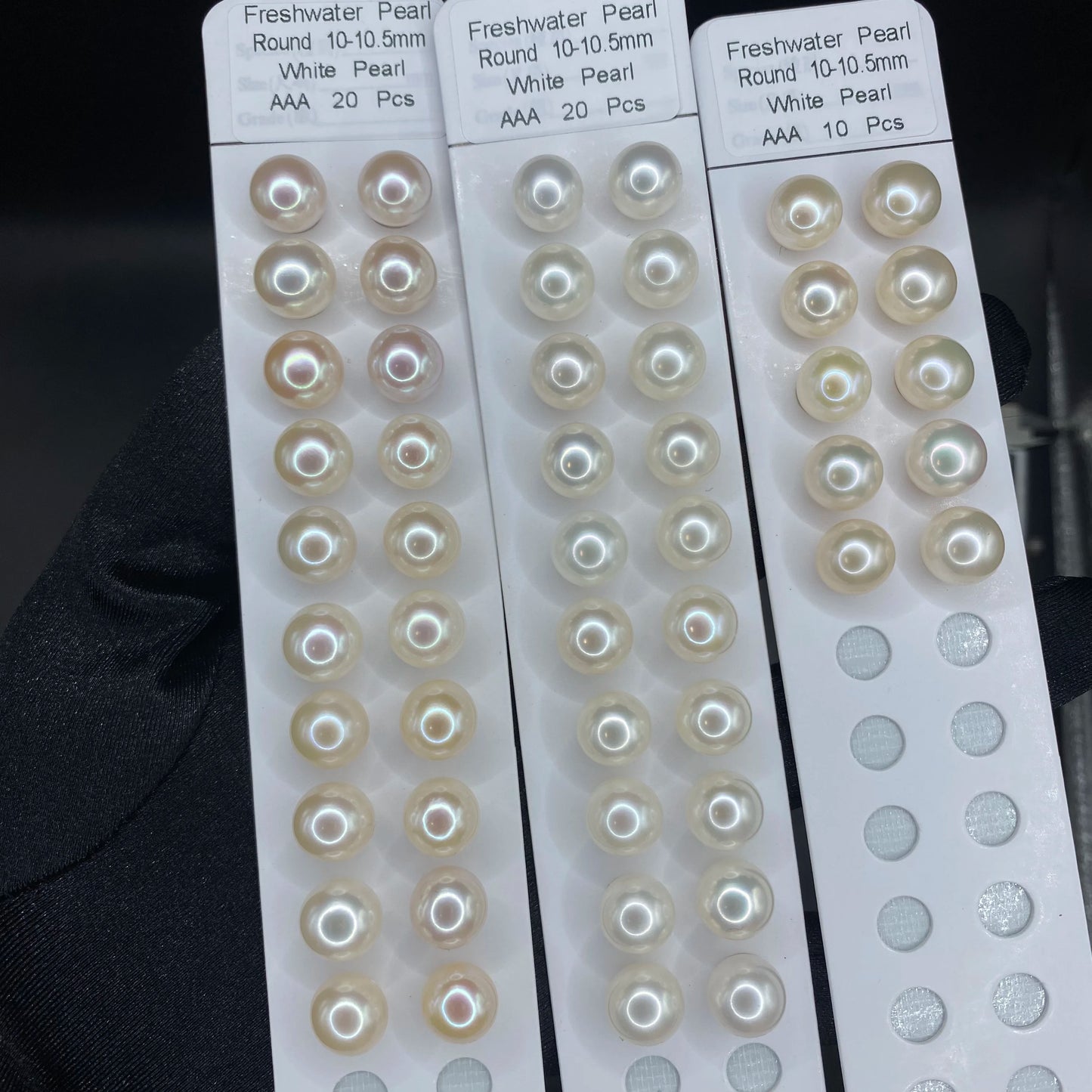 8-8.5mm Natural White Freshwater Pearl Beads Round Shape Loose Half-Hole and No-Hole Beads for Jewelry Making