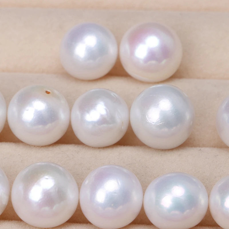 Half Drilled White pink Purple Natural Color Round Pearl Jewelry Wholesalers Natural Freshwater Loose Pearls for Jewelry