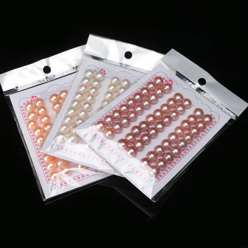 Natural 4A Great Quality Button Pearl Loose Fresh Water Pearl Button Beads White Pink Purple Natural Button Pearl