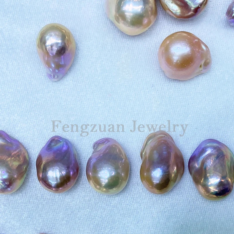 NO Hole Hot Sale Loose Baroque Pearls Purple Color Big Size Natural Freshwater Pearls