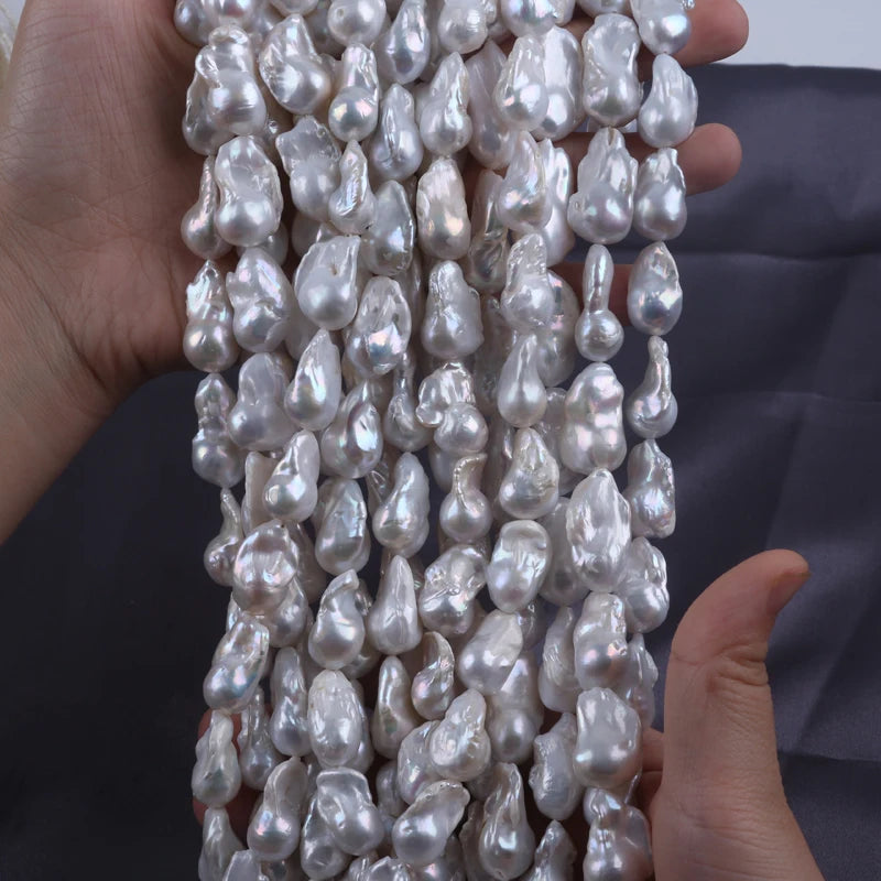 13-18mm Natural Fire Ball White Big Baroque Pearls for Jewelry Making