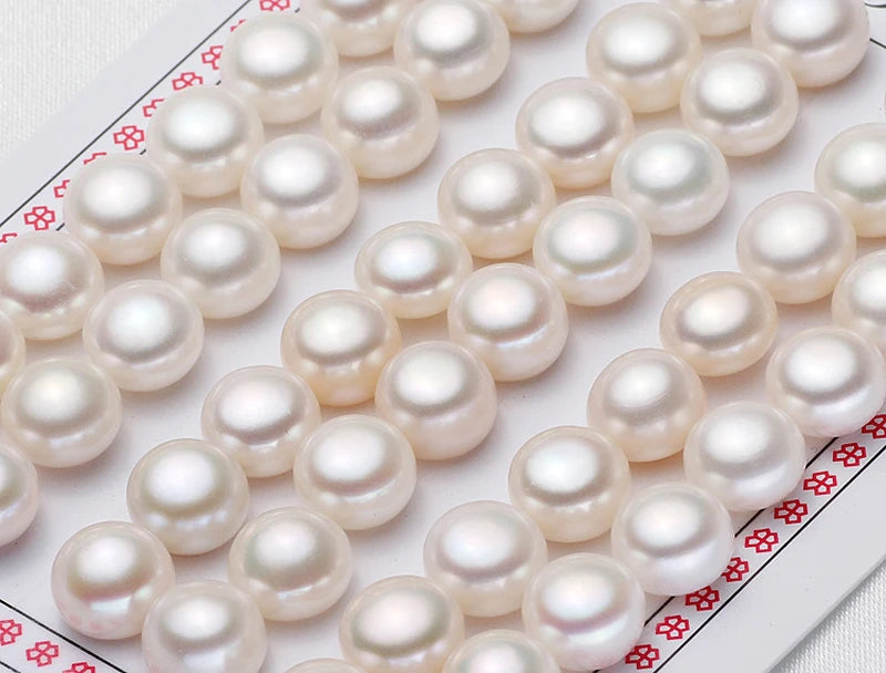 Wholesale China Cultured Button Shape Pearls 6mm 7mm 8mm Loose Half Hole Natural Freshwater Pearls