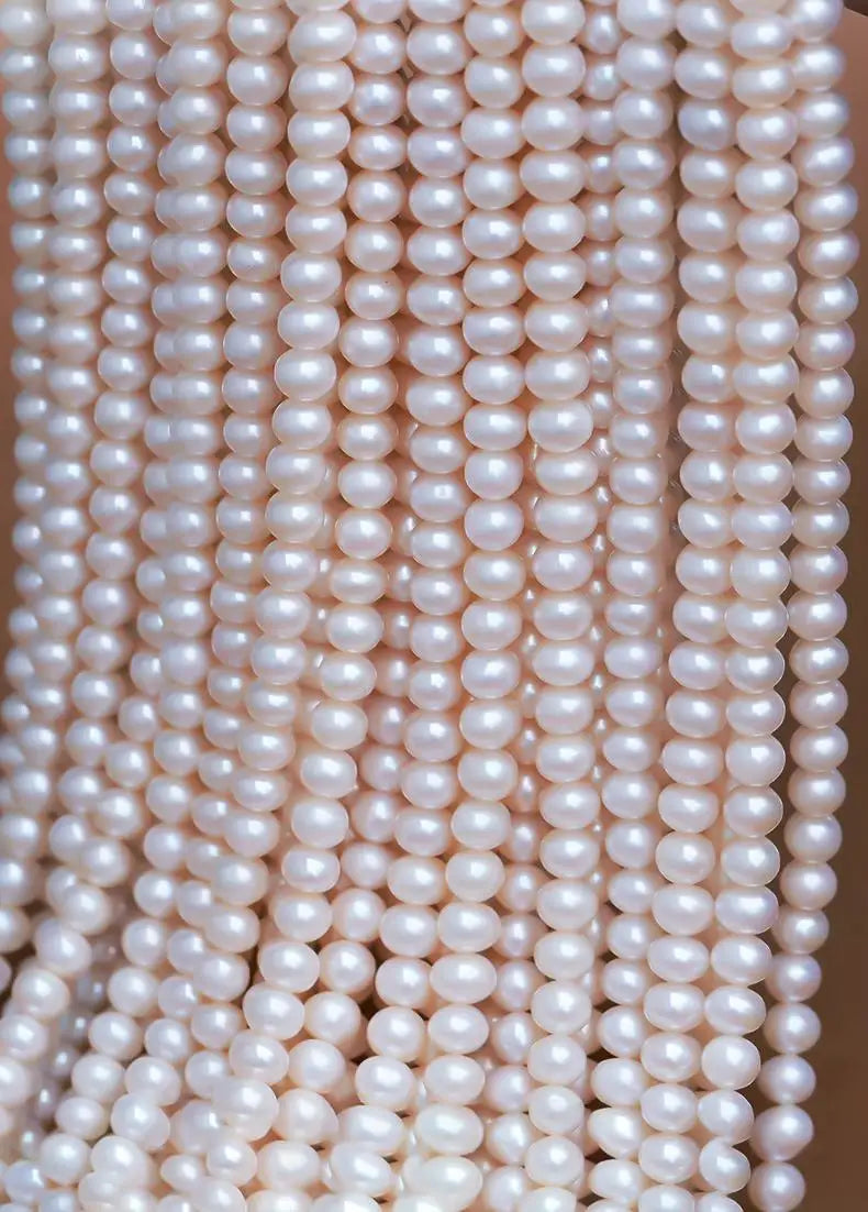 4A grade 4-5mm cultured natural freshwater marrow-free pearls, high-grade white jewelry with freshwater pearls