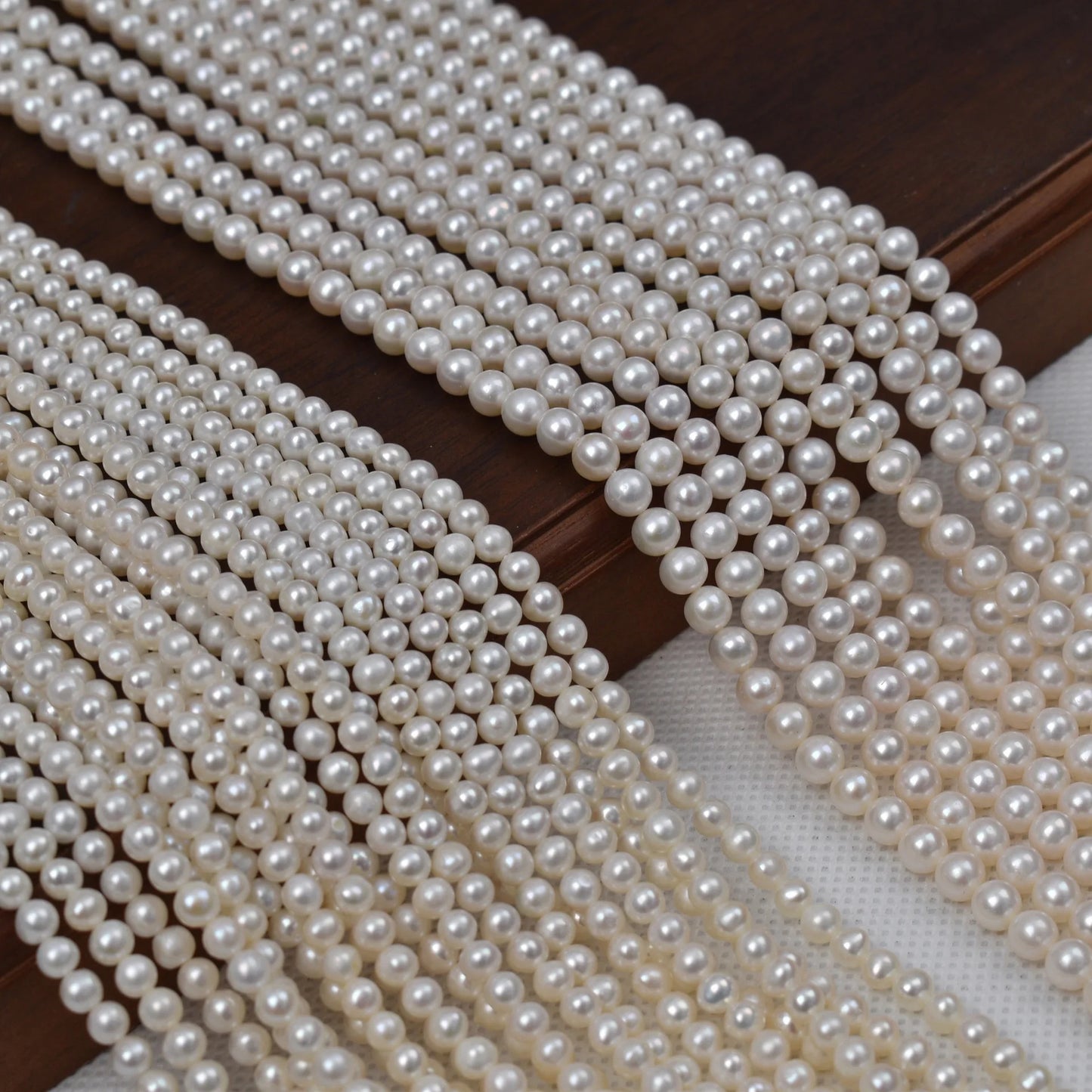 New to Freshwater True Pearl Chain Bead Size 3-4mm White Natural Fresh Wholesale Available
