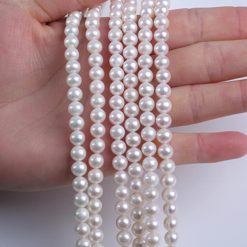 6-7mm Round Shape Freshwater Natural Round Pearls for Jewelry Making