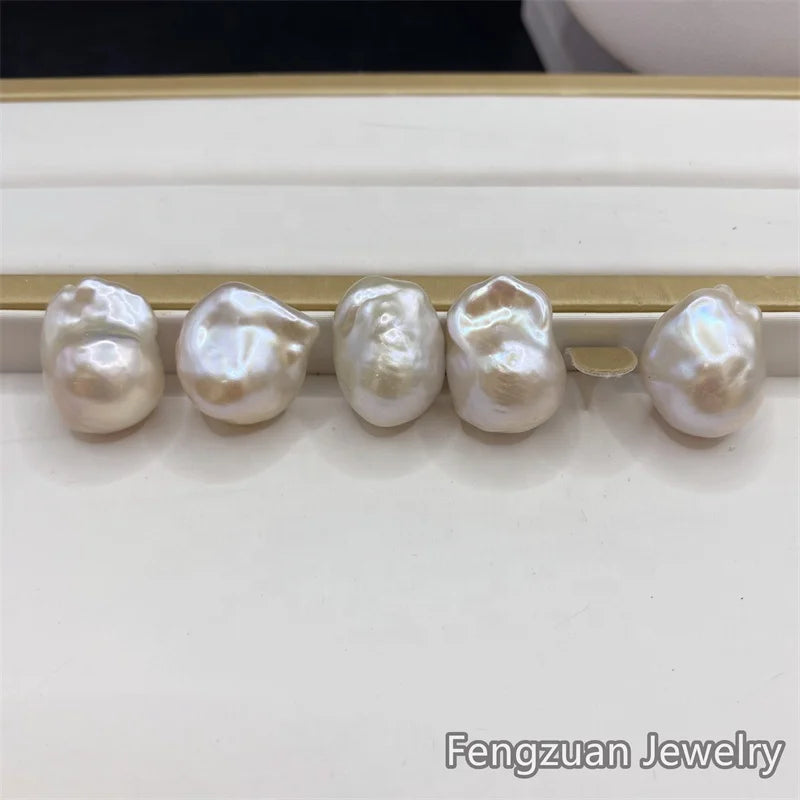 Loose Natural Baroque Pearl Big Size 15-25mm White Factory Wholesale No Hole Half Hole Irregularity Baroque Pearls for Jewelry