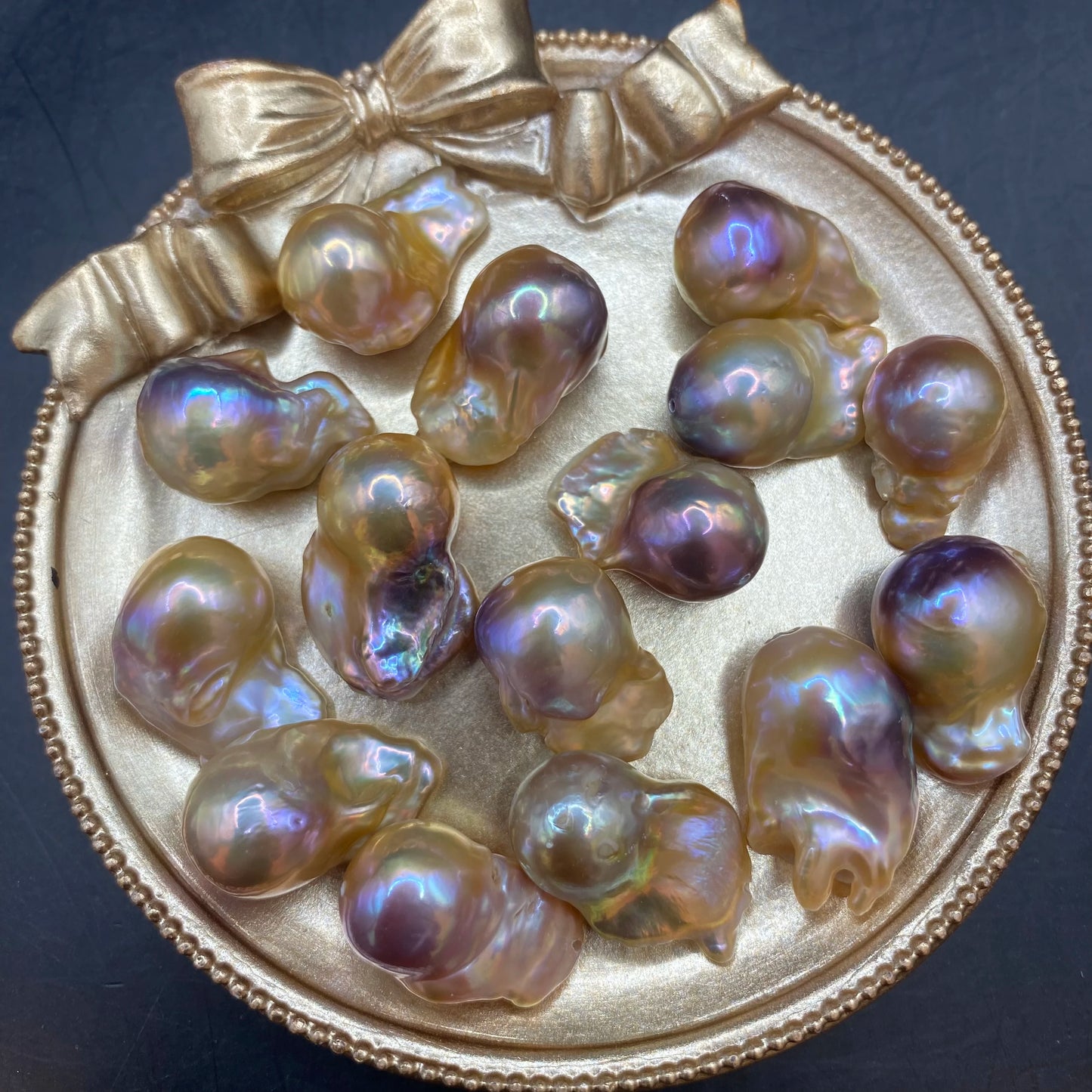 Wholesale 14-15mm Large Baroque White Pearl Loose Natural Freshwater Cultured 3A MoMan's Silver Pearl Rings Jewelry Making