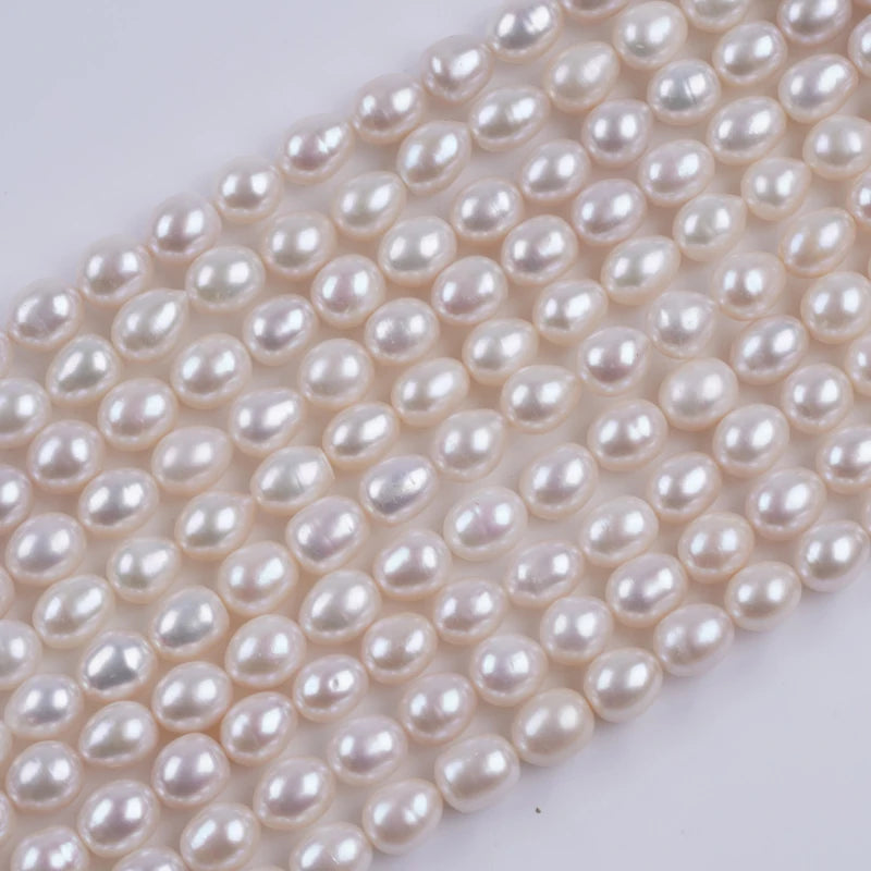 8-9mm Natural Rice Shape Freshwater Pearl Beads for Jewelry Making