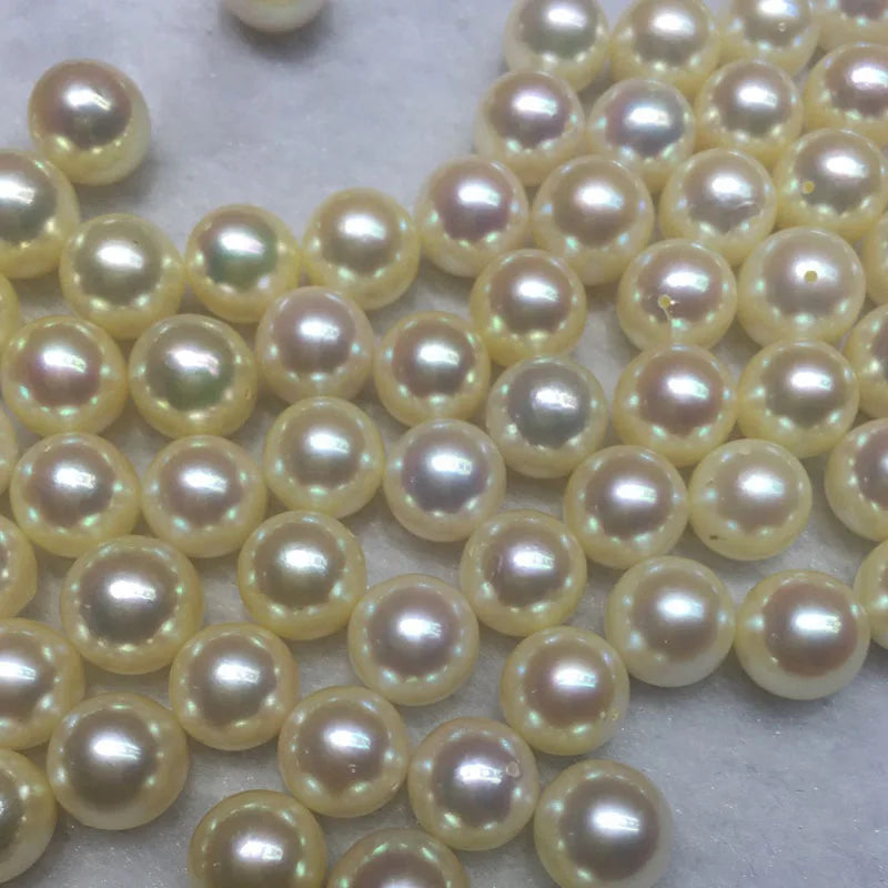 Half Drilled White pink Purple Natural Color Round Pearl Jewelry Wholesalers Natural Freshwater Loose Pearls for Jewelry