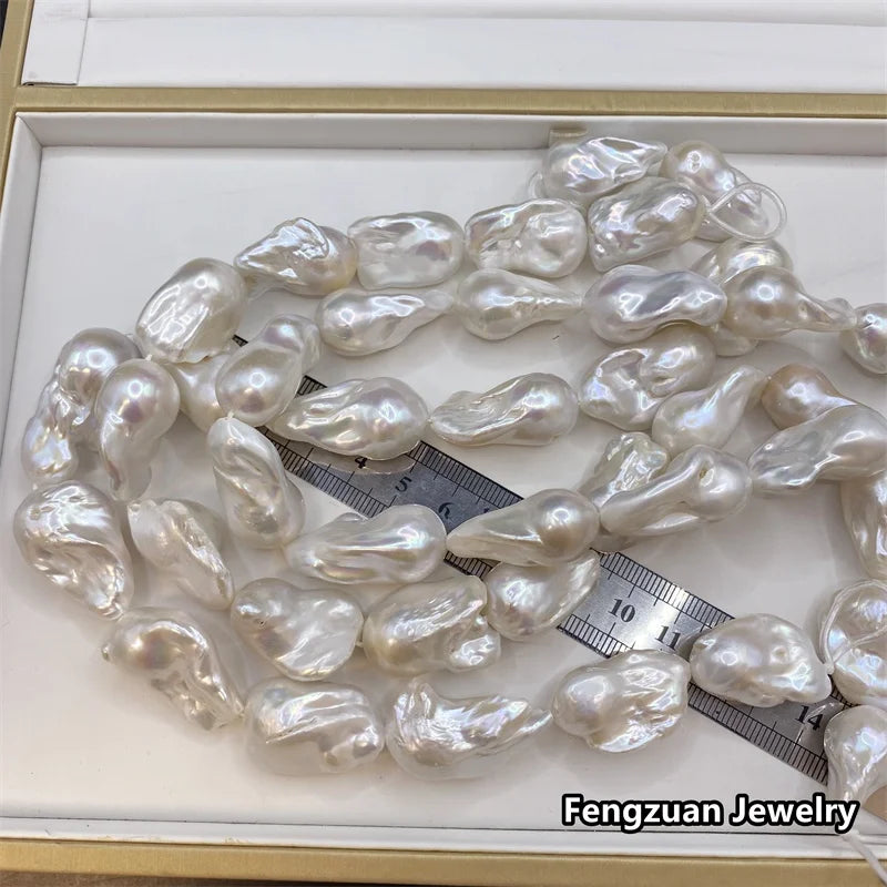 Loose Natural Baroque Pearl Big Size 15-25mm White Factory Wholesale No Hole Half Hole Irregularity Baroque Pearls for Jewelry