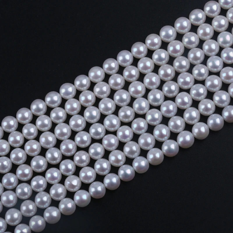 16inch 6.5-7mm AAAAA Grade High Quality White Round Shape Natural Freshwater Pearl Beads for Jewelry Making