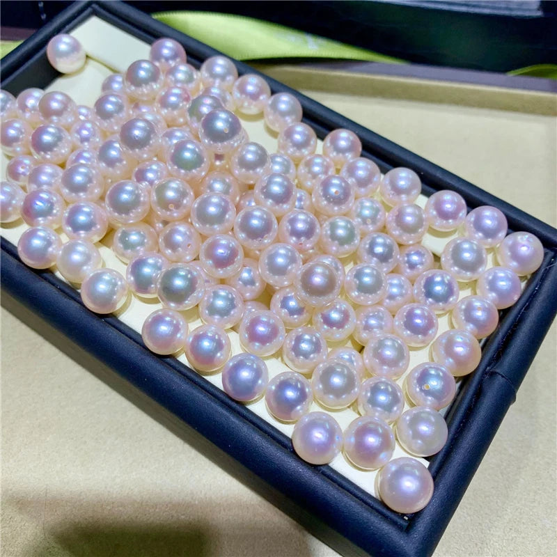 DIY Jewelry Pearl High Luster 3.5-4mm Round Freshwater Cultured Natural White Loose Pearl