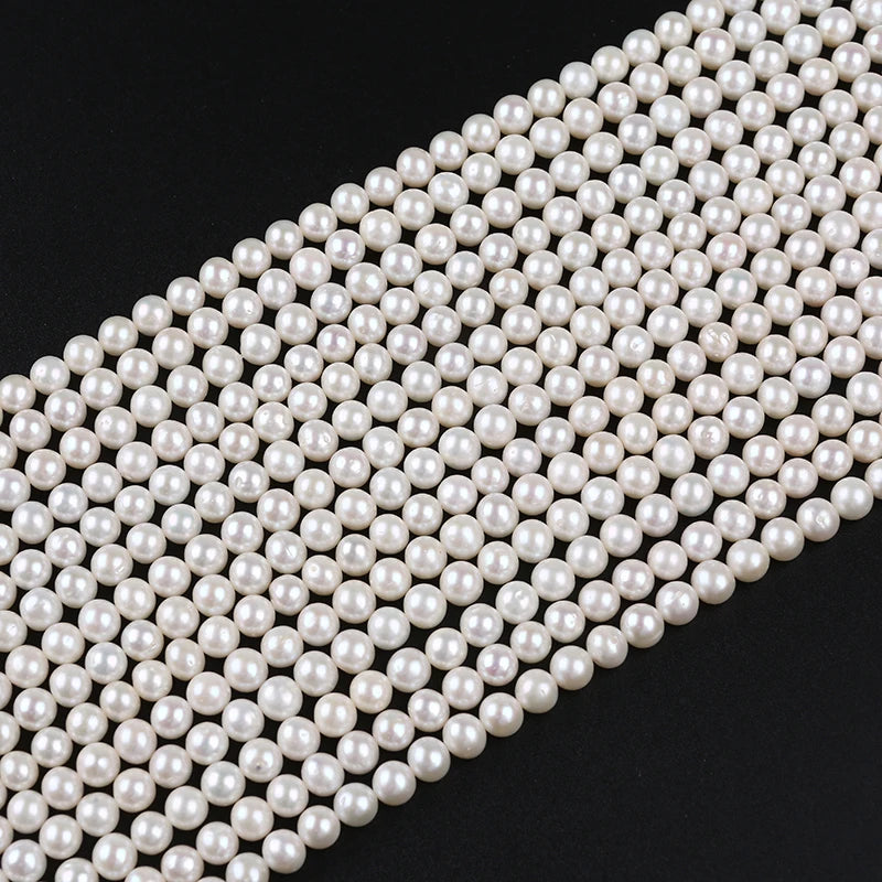 6-6.5mm High Luster Freshwater Round Pearls Strand Wholesales