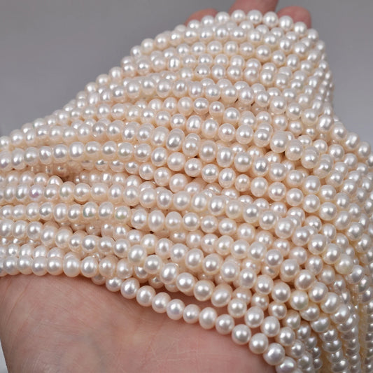New to Freshwater True Pearl Chain Bead Size 3-4mm White Natural Fresh Wholesale Available