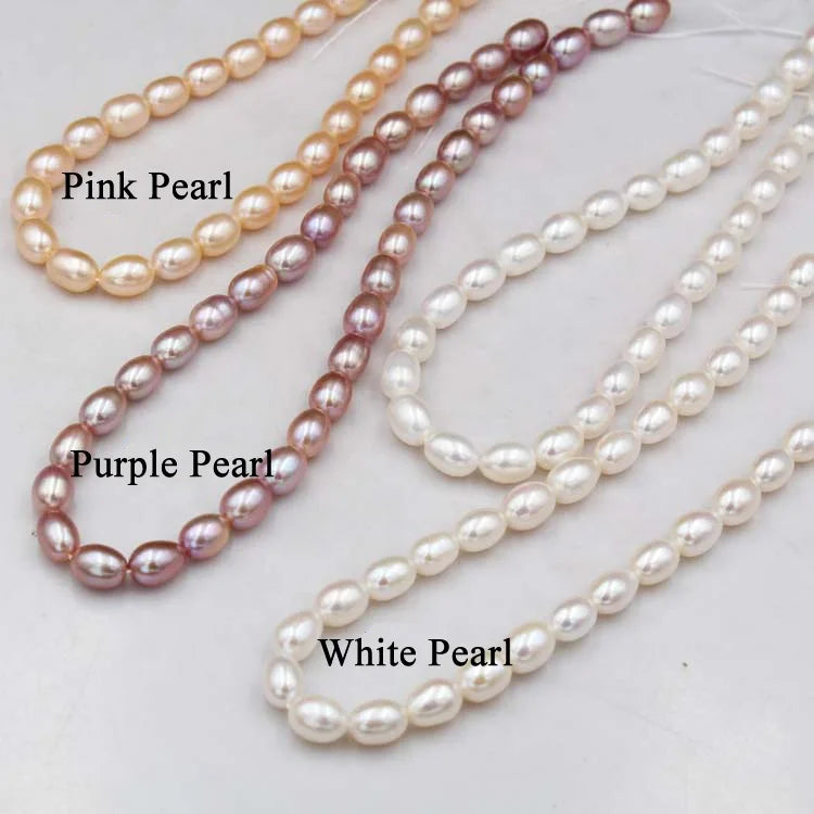 High Quality Freshwater Drop Pearl Beads for Earring Bracelet Jewelry Making 3A Natural Rice Pearls 5x7mm-11x15mm