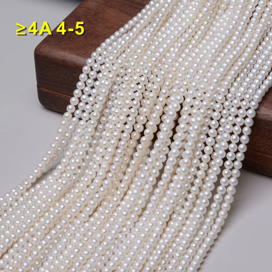 4A grade 4-5mm cultured natural freshwater marrow-free pearls, high-grade white jewelry with freshwater pearls