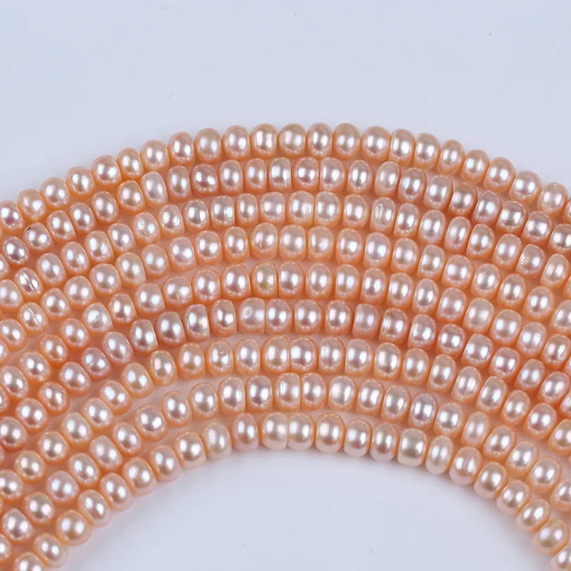 8-9mm Wholesale Loose White Natural Fresh Water Bread Pearls Button Beads Strands