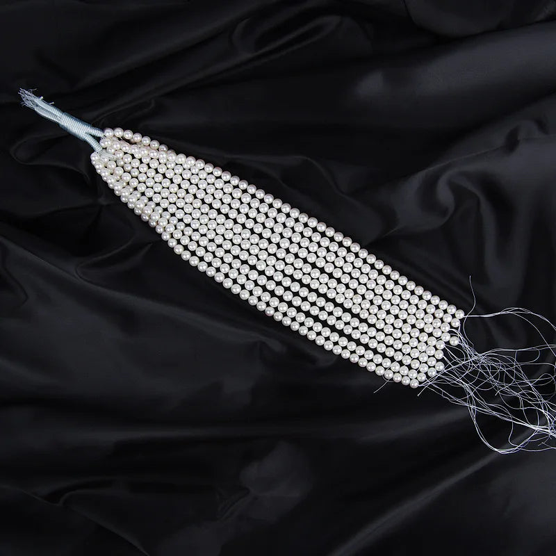 High quality 5A 9-10mm white nearly round freshwater cultured pearls high grade DIY beaded jewelry making loose pearls