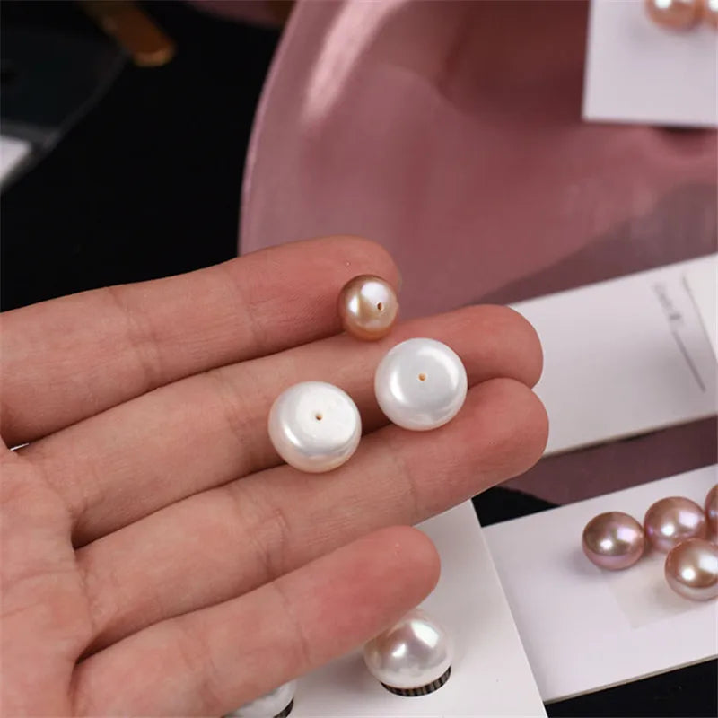 Factory Direct Small Size 2.5-4mm Natural White Button Freshwater Pearl Beads 3A 4A Grade Half Drilled Hole for Jewelry Making