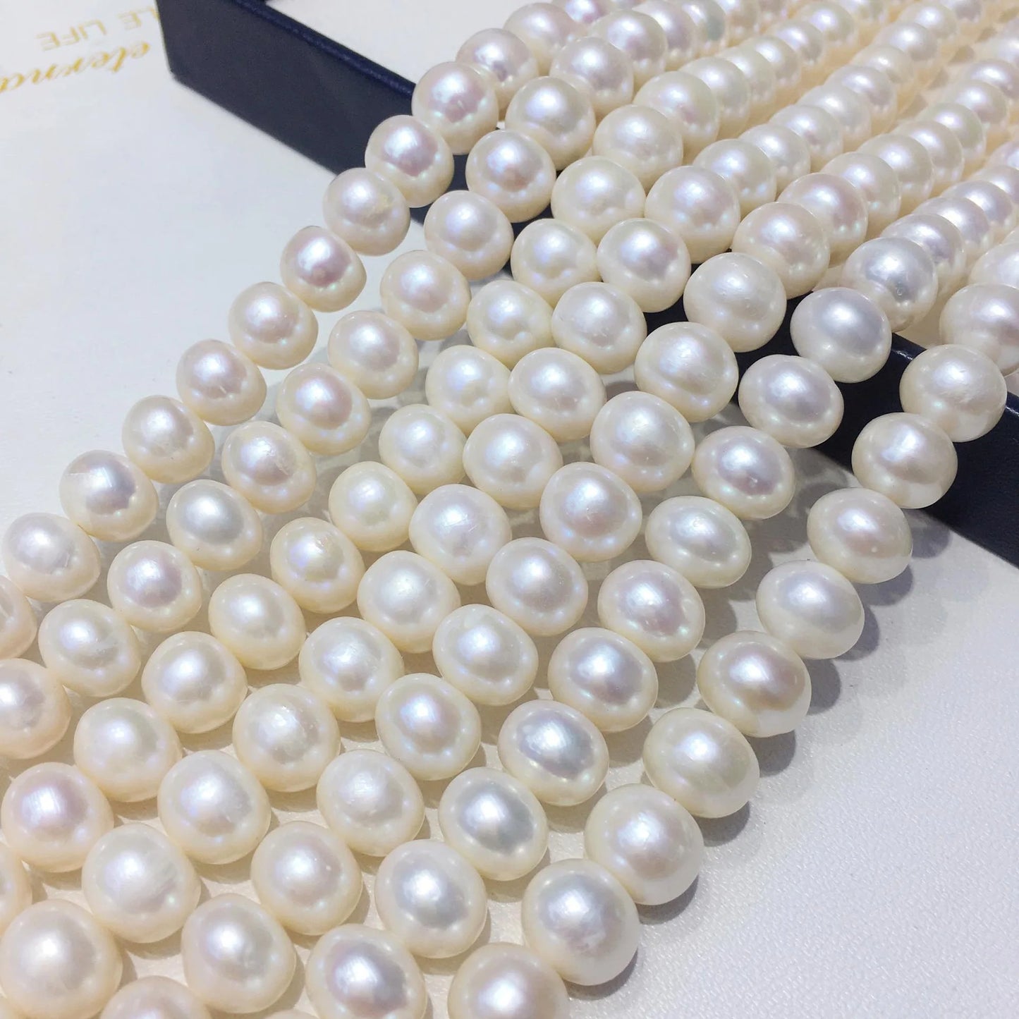 High quality 100% natural 10 + mm round freshwater pearl necklace high-end DIY jewelry accessories loose pearls