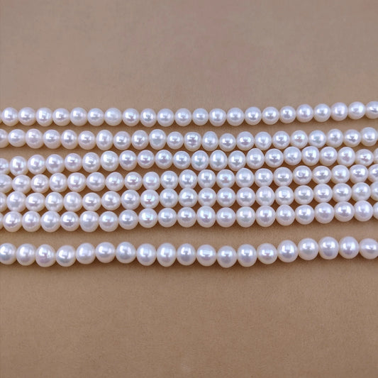 4A grade natural freshwater pearl high-end DIY jewelry white No. 5-6 pearl