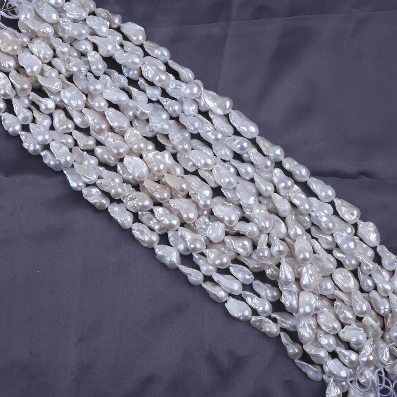 13-18mm Natural Fire Ball White Big Baroque Pearls for Jewelry Making