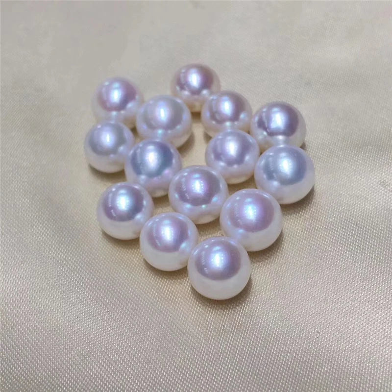 High Quality 4A Natural Freshwater Pearl White 2-11.5mm Half & Full Drilled Hole Loose Pearls 8mm Diameter Wholesale Price