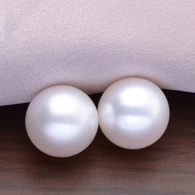 Wholesale China Cultured Pearl 5mm 6mm 7mm Round White Natural Half Hole Freshwater Pearl