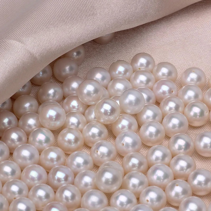 Round 8mm 10mm White Half Drilled Real Loose Wholesale Freshwater Pearls Raw Cultured Real 7mm Freshwater Pearl for Make Jewelry