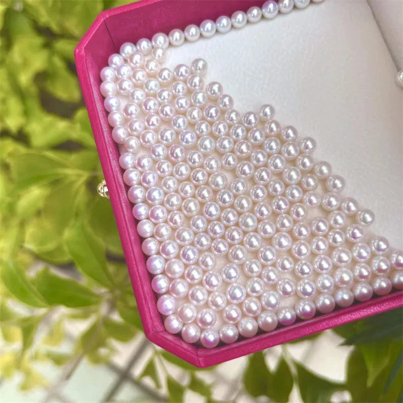 Wholesale Hot-selling Round Pearls 3mm 4mm 5mm Loose Half Hole White Natural Freshwater Pearls