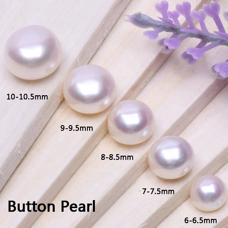 3-10mm Button Shape Bread Pearls Wholesale Loose Freshwater Pearls China Natural Fresh Water Pearl Prices with Half Hole