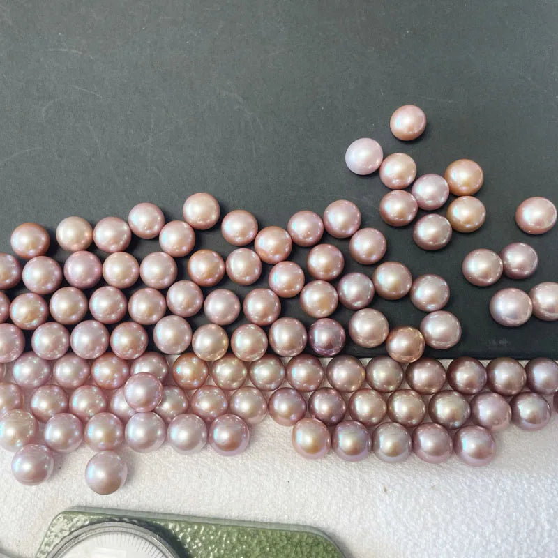 Half Drilled White pink Purple Natural Color Round Pearl Jewelry Wholesalers Natural Freshwater Loose Pearls for Jewelry