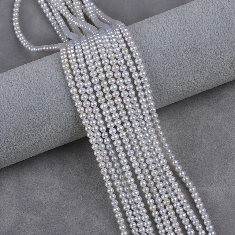 3-4.5mm Round Shape Freshwater Natural Round Pearls for Jewelry Making