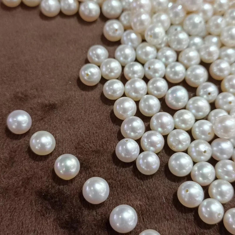 China Cultured Loose Pearl 3a Round Half Hole 6mm 7mm 8mm Natural Freshwater Pearl for Jewelry Production