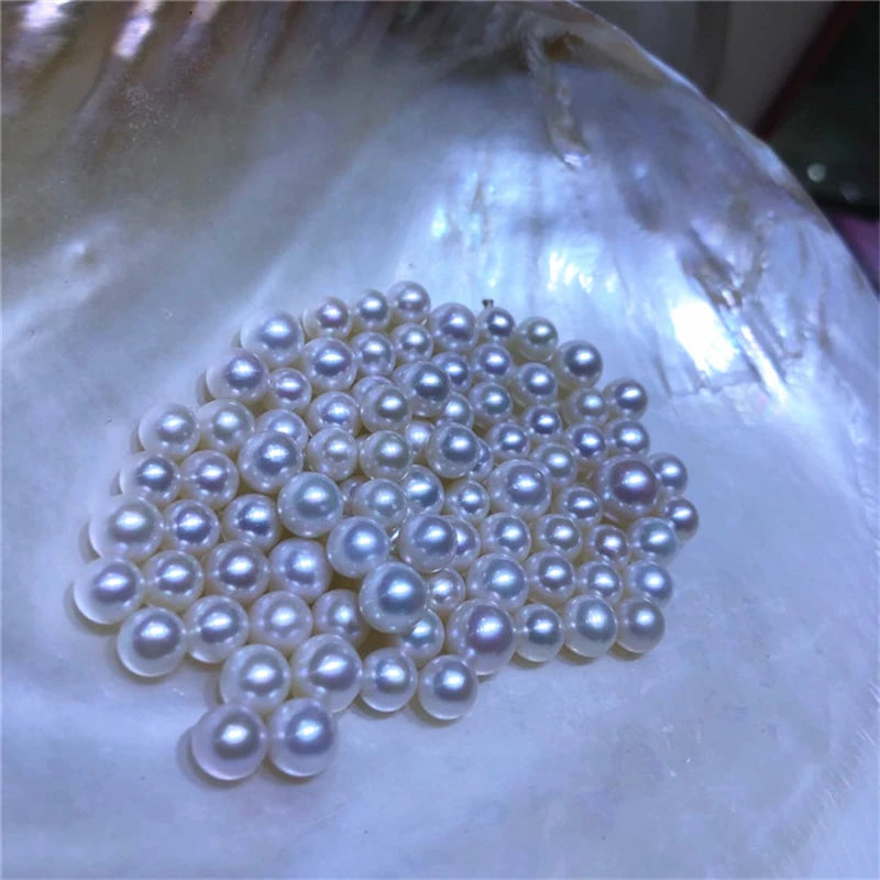 No Hole Natural Pearl Round Loose Beads 3-3.5mm Round Pearl Wholesale Natural Freshwater Pearls