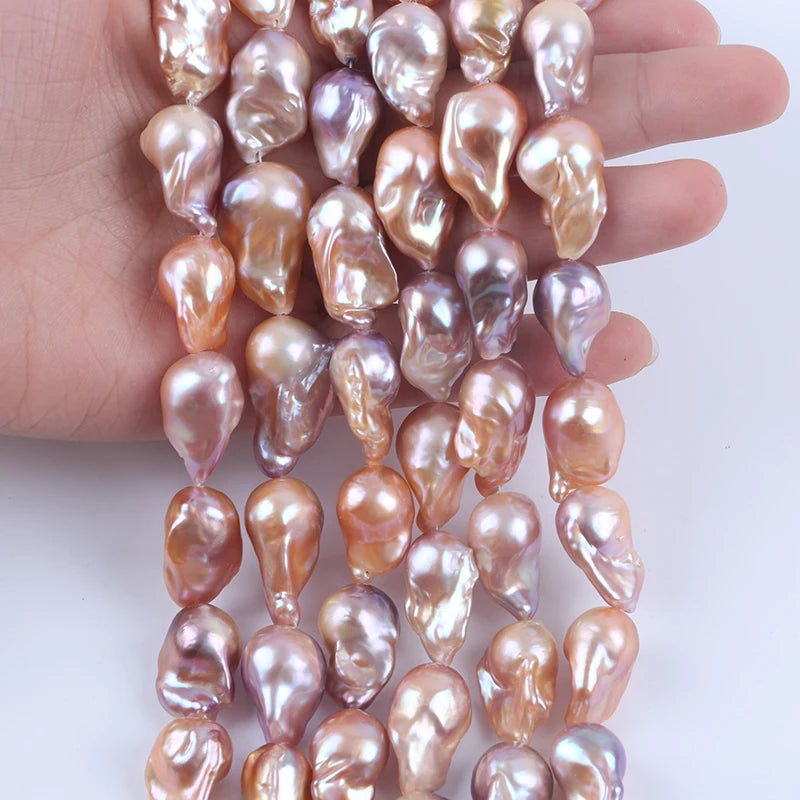 13-18mm Natural Fire Ball Natural Purple pink Big Baroque Pearls for Jewelry Making