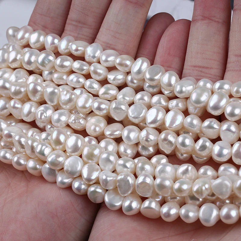 8-9mm Wholesale Factory Price Middle Hole Real Cultured Freshwater Baroque Pearl