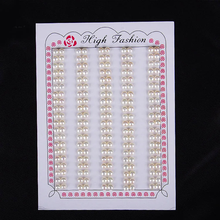 Zhuji High Quality White Freshwater Pearl Earrings 3A 4A Small Size Half-Hole Production Loose 5mm 2mm 8mm Sizes for Wholesale
