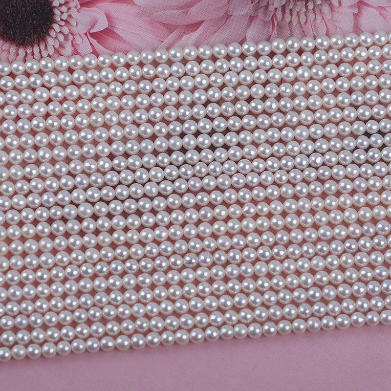 2.5-6mm AAA Grade White Color Round Pearl Natural Freshwater Pearl for Jewelry Making