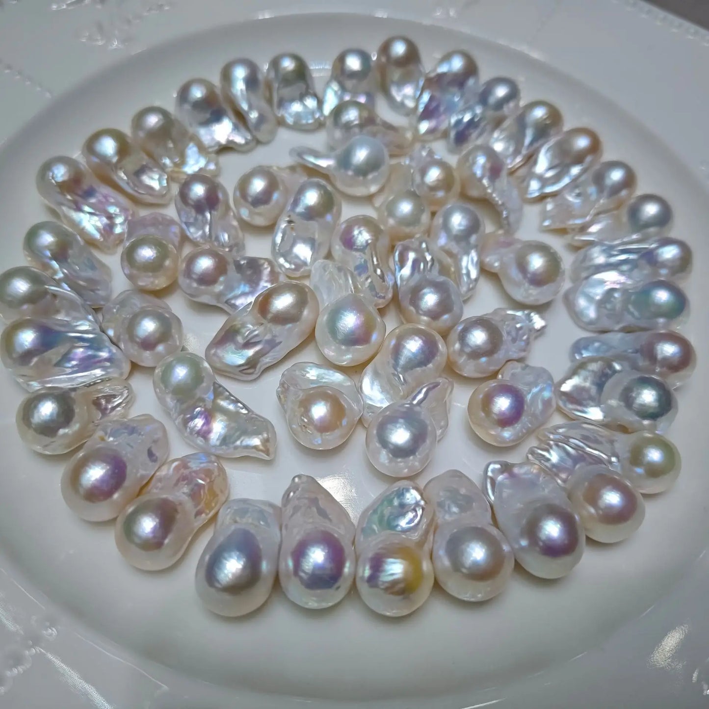1A Loose Baroque Freshwater Pearls 14*20mm Natural White Irregular Shape Beads for Jewelry Making