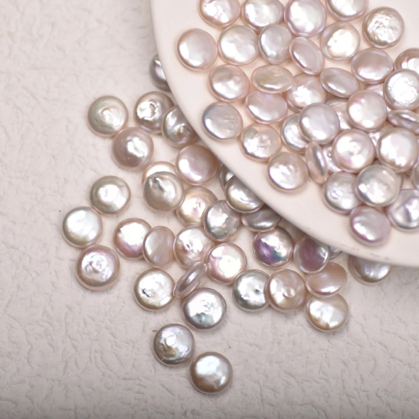 Wholesale 9-16mm AAA Quality White Freshwater Pearl Coin Shape Smooth Surface Natural Baroque Design Jewelry Factory Cheap Price