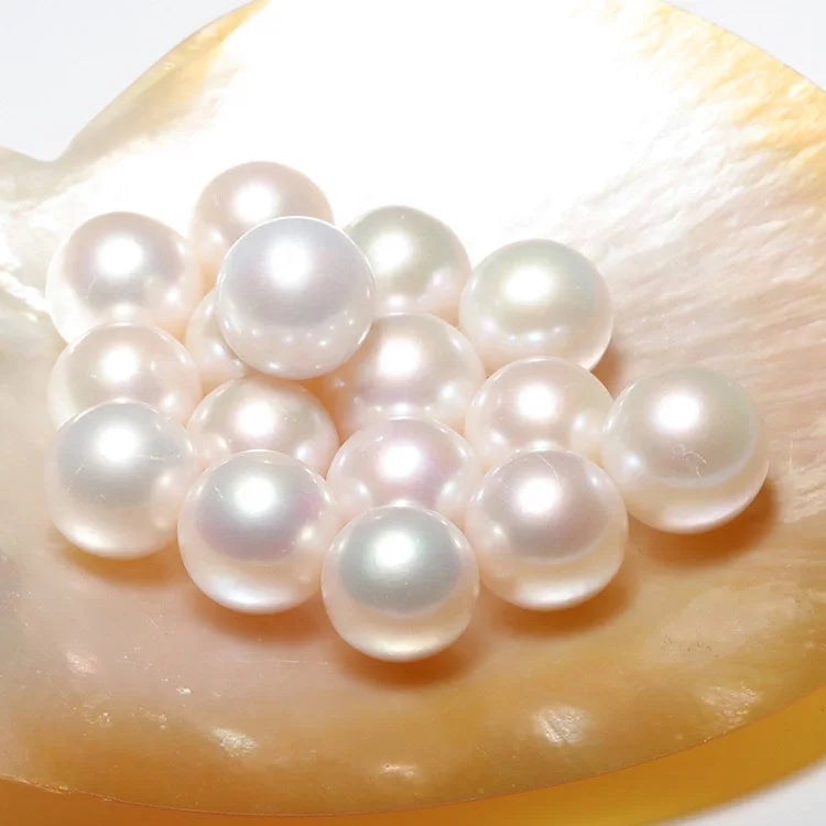 2-12mm Natural Round Shape Pearls Price 3A Quality Hot Sale Zhuji Loose Freshwater Pearl White Color Half Hole