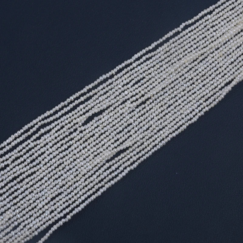 1.8-2mm White Potato Shape Natural Freshwater Pearl Beads for Jewelry Making