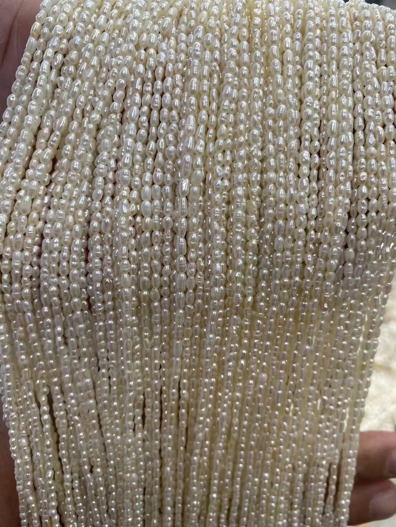 2-2.5mm A-AAA Tiny Natural Freshwater White Pearl Rice Pearl Beads for Jewelry Making