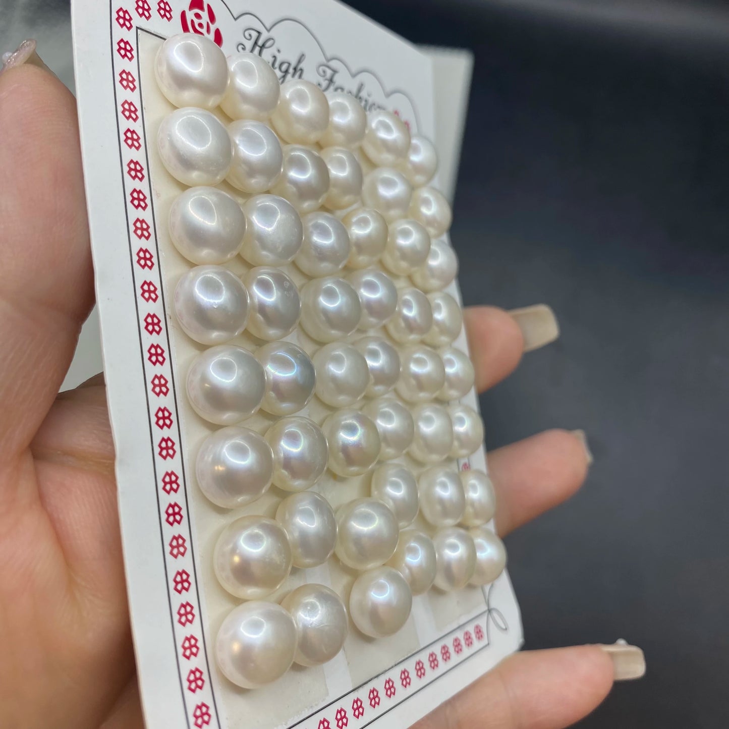 3a Natural Freshwater White Color Pearls 3mm-10mm Half Hole Loose Cultured Button Pearls