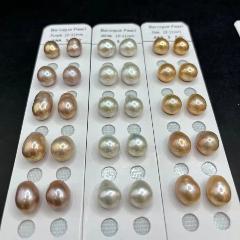 High Quality 3A Baroque Freshwater Pearl Necklace 9-13mm White Purple Beads Small Size Loose Jewelry Wholesale Jewelry Making