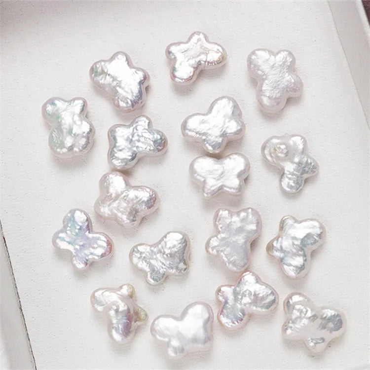 Wholesale Price 11*13mm White Color Butterfly Shape Baroque Pearl Freshwater Loose Pearls