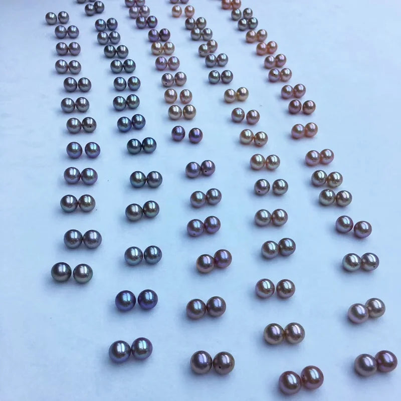 Wholesale Loose Pearl Round White 4A Natural Pearl Used in the Production of Pendant Earrings Jewelry