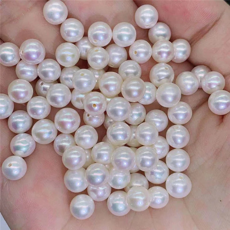 Factory Price 3A 3-12mm Natural Loose Pearls Perforated Freshwater Pearls Loose Beads for Jewelry Making DIY Stud Earrings