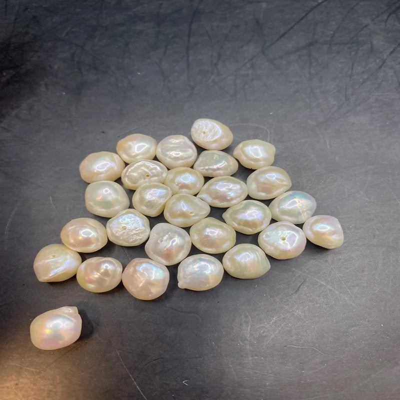 Factory Price 2A-4A 11-12mm Natural Freshwater Half Hole White Loose Baroque Pearls